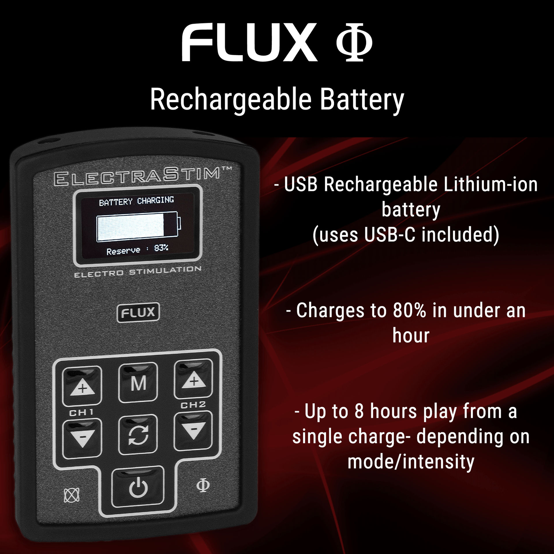 ElectraStim Flux Electro Stimulator - EM180-Electro Sex Stimulators electro sex- estim Europe -ElectraStim