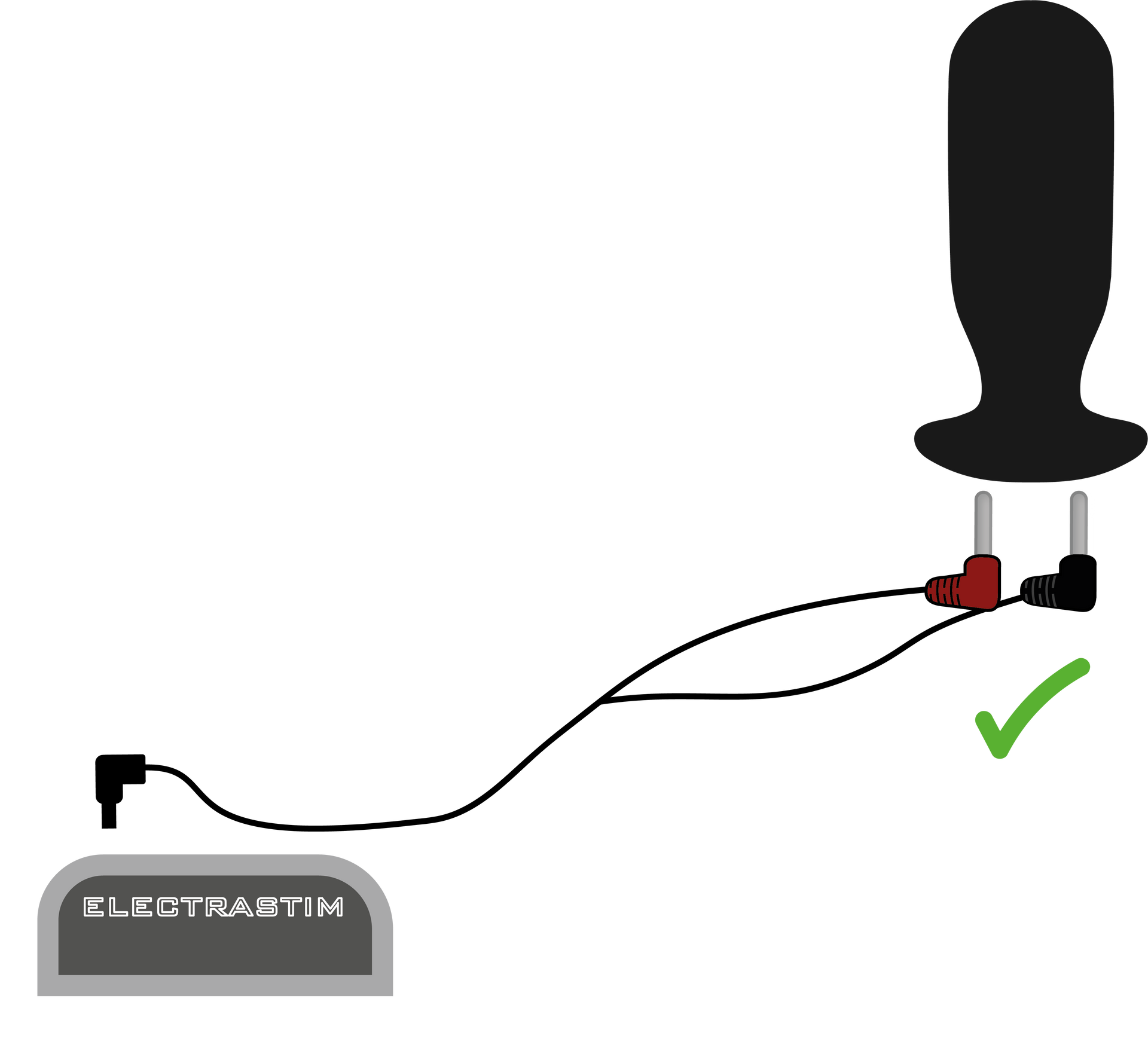 ElectraStim 90-Degree Stimulator Cables- electro sex- estim Europe -ElectraStim