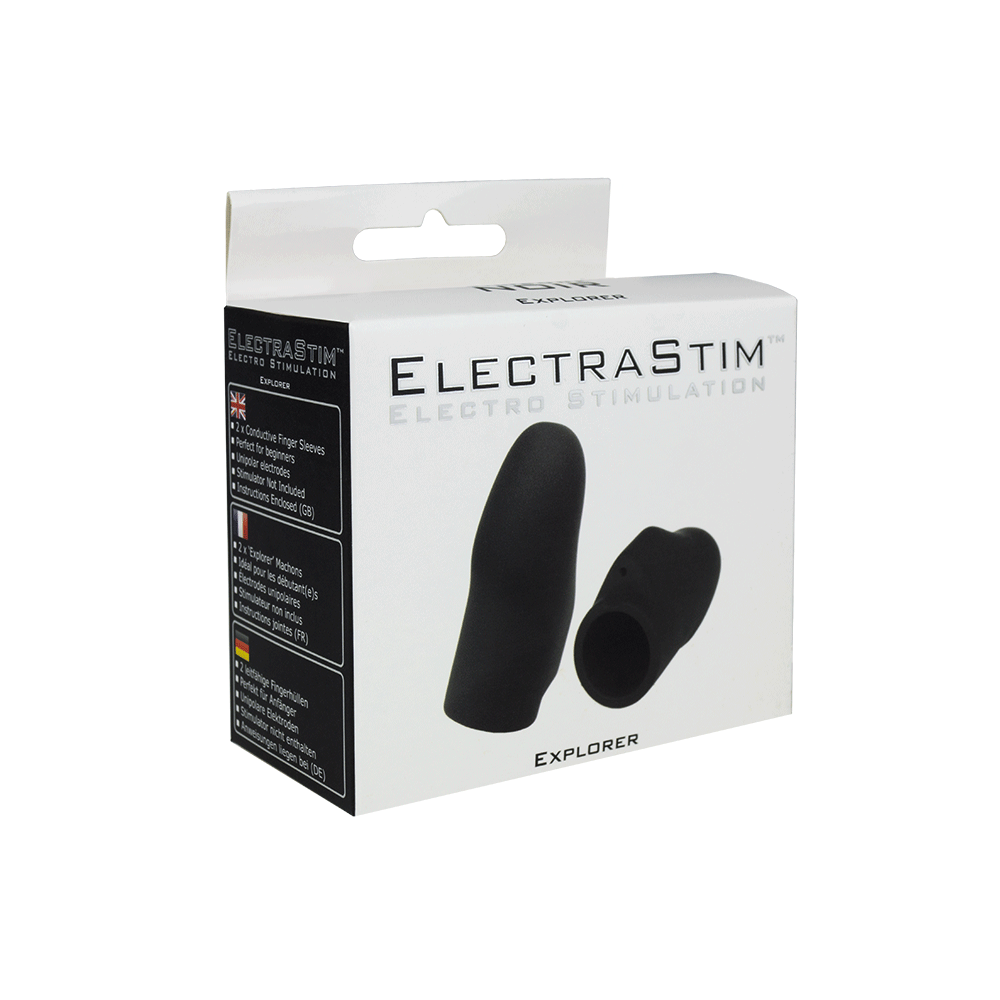 Silicone Noir 'Explorer' Electro Finger Sleeves-Silicone Noir electro sex- estim Europe -ElectraStim