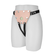 SheStim Crotchless Leather Strap-On Harness - M/L-Electro Strap On Dildos electro sex- estim Europe -ElectraStim