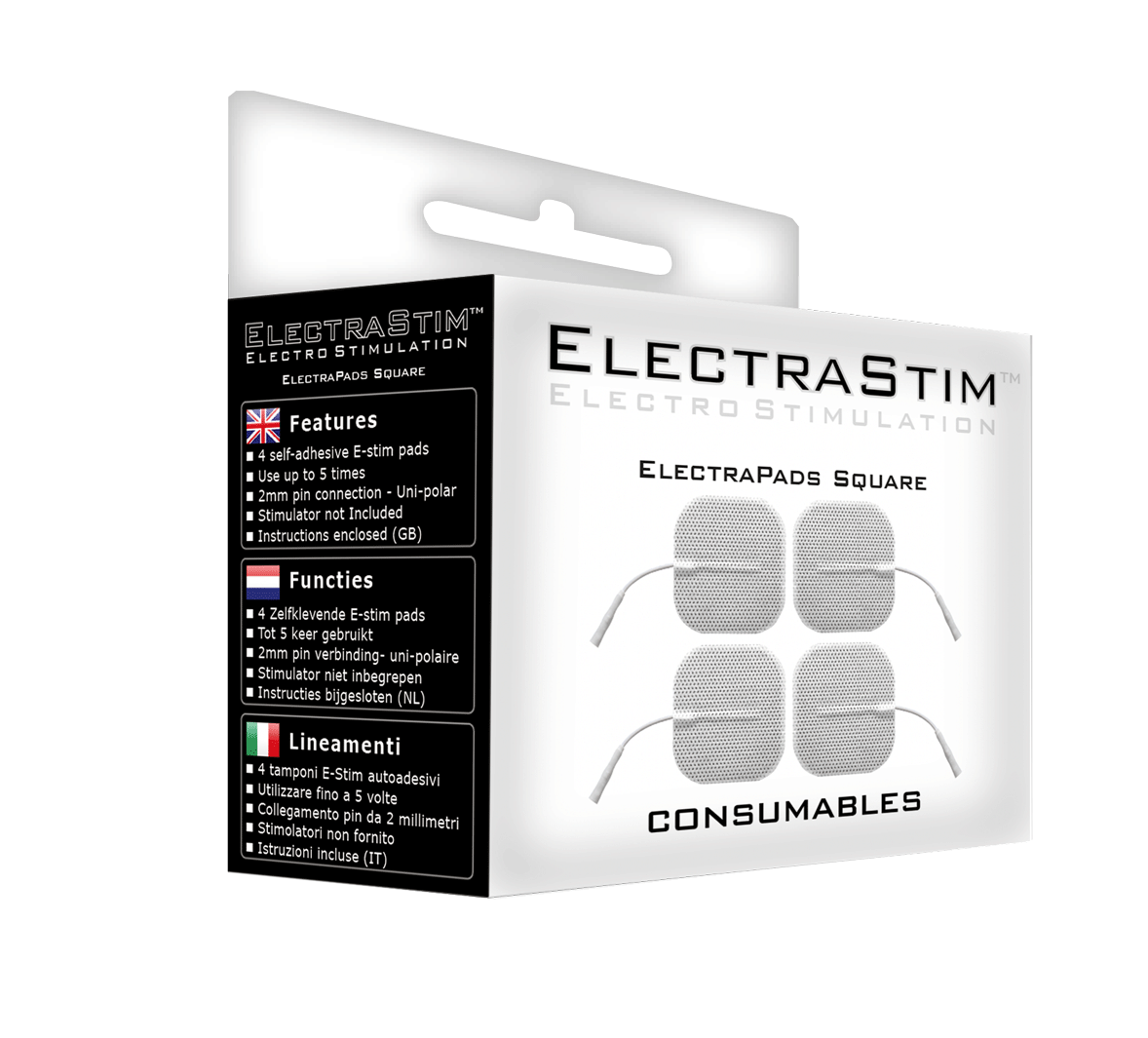 Square Self-Adhesive ElectraPads (Multi-packs available)-Electro Conductive Pads electro sex- estim Europe -ElectraStim