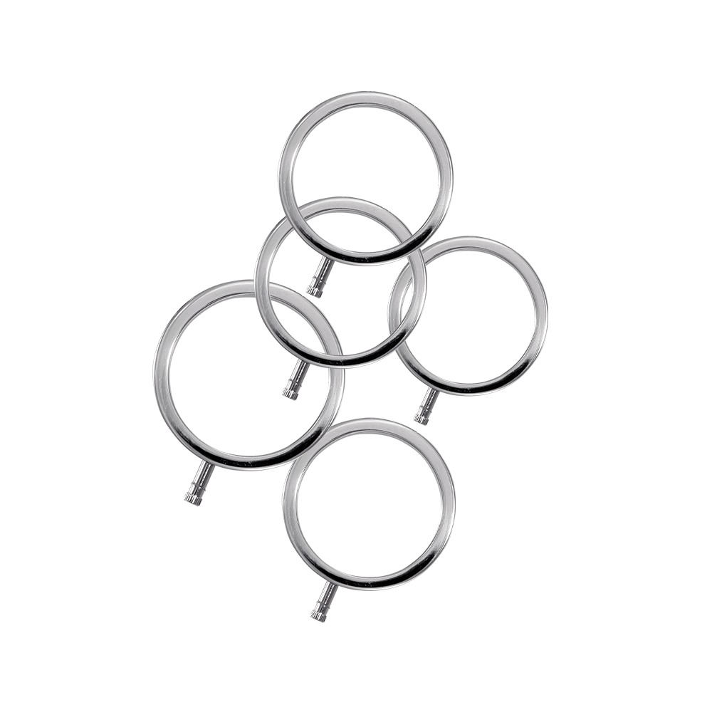 ElectraRings Solid Metal Cock Rings (5 pack)-Cock Rings and Male Toys electro sex- estim Europe -ElectraStim