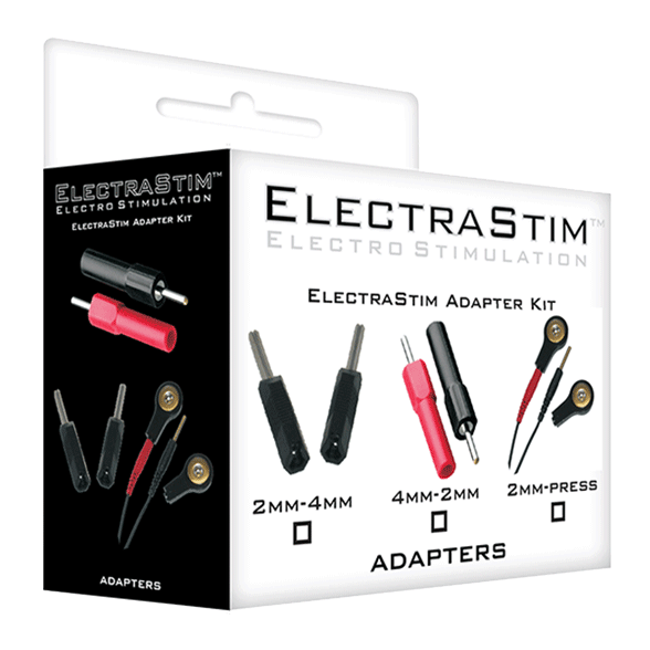 2mm Pin to 4mm E-Stim Banana Plug Adapter Kit (2 Pack)-Cables and Adapters electro sex- estim Europe -ElectraStim